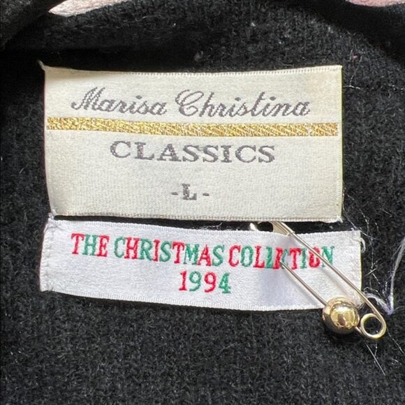 MARISA CHRISTINA CLASSIC Christmas Collection Embellished Cardigan Sweater 1994 - Picture 3 of 12
